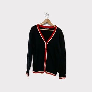 Wool mix navy cardigan NWOT